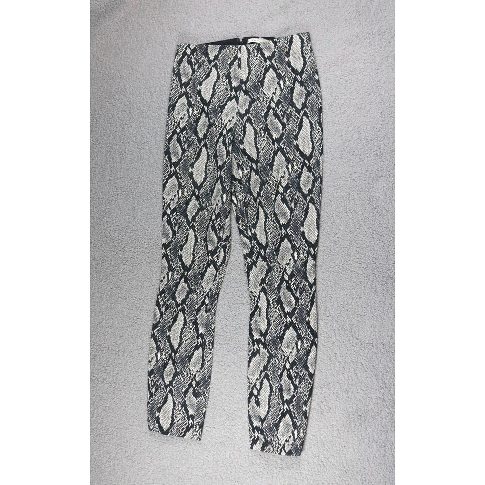 Alice + Olivia 2 Connley Fitted Slim Pants Snake Print Animal Print Zip Up Ankle